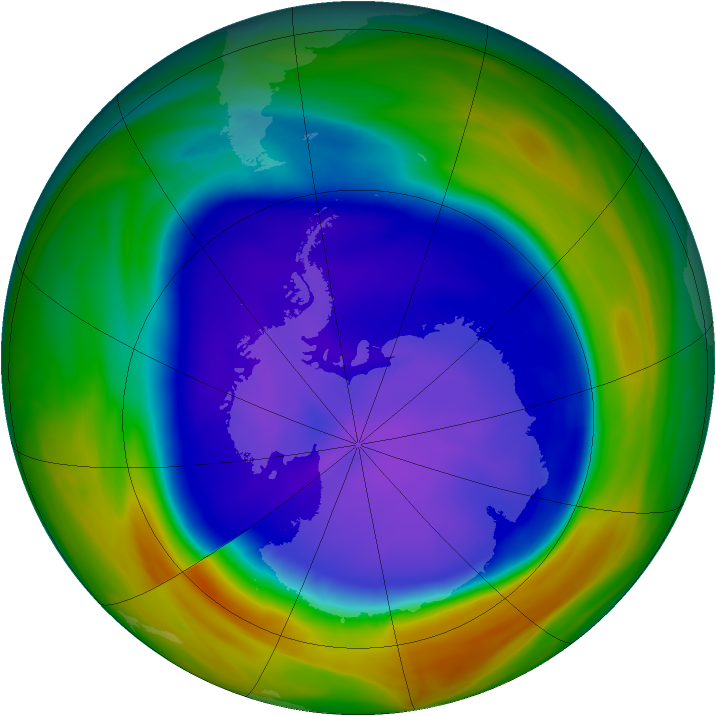 Antarctic ozone map for 17 September 2005
